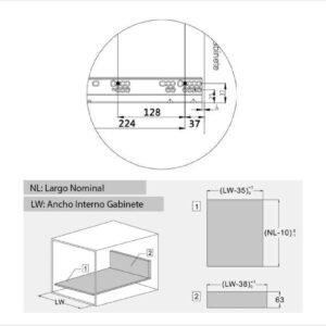 Laterales Con Guias Ocultas Magic Box 80 X 550mm Blanco Unihopper (1)
