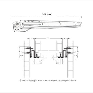 Correderas Metalicas Z 30cm 20kg Negro Wilk (1)