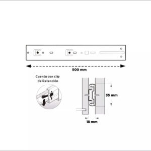 Correderas Telescopicas 50cm Reforzadas 90kg Galvanizado Hafele (1)