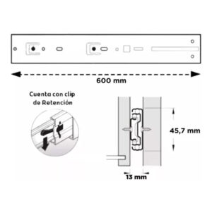 Correderas Telescopicas Reforzadas 60cm 30kg Galvanizado Hafele (1)