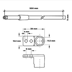 Varilla Longitudinal Matrix Box P 500mm Blanco (1)