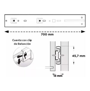 Correderas Telescopicas Reforzadas 70cm 30kg Galvanizado Hafele (1)