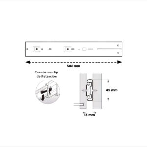 Correderas Telescopicas 4.5 X 50.8cm Reforzadas 40kg Zincado Tarken (1)