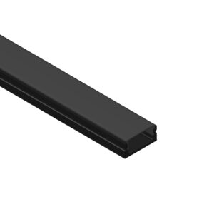 Perfil De Aluminio Flat 17 X 7mm Negro Cover Opal 2m