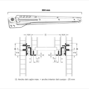 Correderas Metalicas Z 3.6 X 35cm 20kg Blanco Hafele (1)