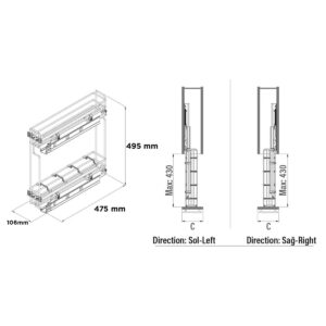 Canasto Botell 2 Niv M.15 Crom (1)