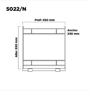 Canasto Extraible 2 Niveles Telesc. 230 X 530 X 450 Cromo (1)