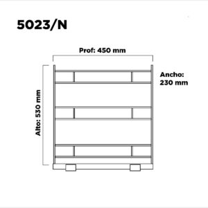 Canasto Extraible 3 Niveles Telesc. 230 X 530 X 450 Cromo (1)