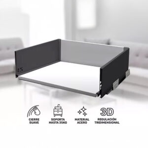 Lateral Doble Pared Slim C/sop 199mm X 500mm Negro (2)