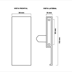 Soporte Frontal Slim P/cajon Interno 84 Negro (1)