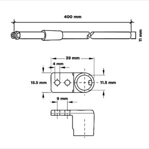 Varilla Longitudinal Matrix Box P 400mm Antracita Met. (1)