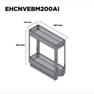 Extraible P/bajo Mesada 2 Niveles 200mm Ac. Inox (1)