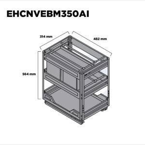 Extraible P/bajo Mesada 3 Niveles 350mm Ac. Inox (1)