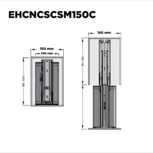 Conj.columna Soft Closing Mod 150mm 1259-1659 Ac.cr./antrac (1)