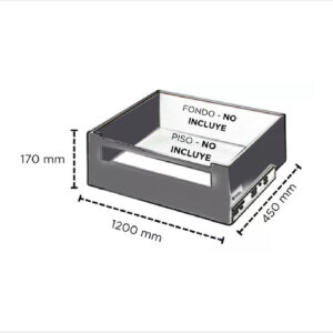 Uhmbi17045g - Cajon Interno Magic Box H170 X 450mm Gris 35kg (1)