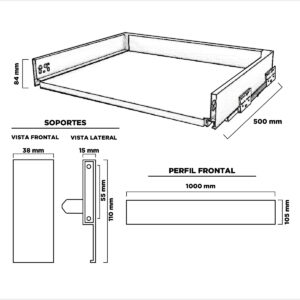 Ehslci8450b - Cajon Interno Slim H84x500 Blanco (1)