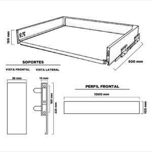 Ehslci19950b - Cajon Interno Slim H199x500 Blanco (1)