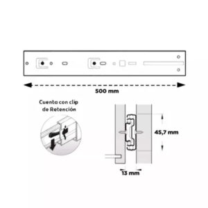 Correderas Telescopicas 50cm Cierre Suave Reforz 45kg Zincado Hafele (1)