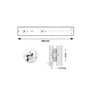Correderas Teles. 25kg Eurohard Push Open 300mm Zinc (1)