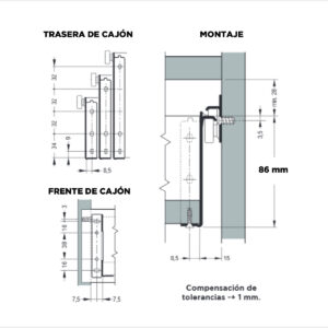 Laterales Con Guias Metalicas Z 8.6 X 40cm 25kg Blanco Eurohard (1)