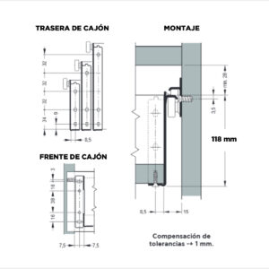 Laterales Con Guias Metalicas Z 11.8 X 40cm Blanco Eurohard (1)