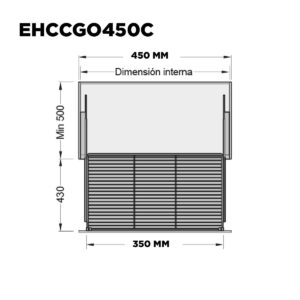 Canasto Bajo Mesada Frente Guia Oc 450mm Ac. Cr Eh (1)