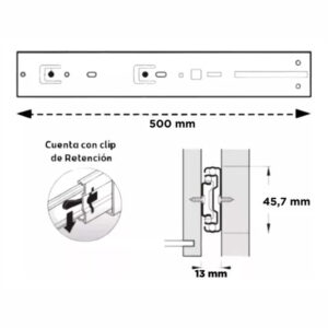 Correderas Telescopicas 50cm Push Open 45kg Negro Hafele (1)