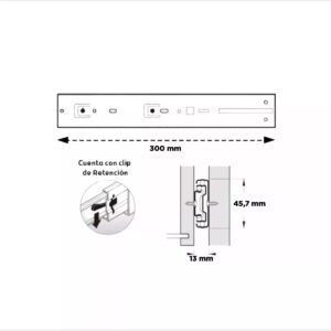 Correderas Telescopicas 30cm Cierre Suave Reforz 45kg Zincado Hafele (1)