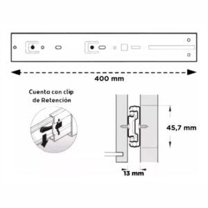 Correderas Telescopicas 40cm Cierre Sueve Reforz 45kg Zincado Hafele (1)