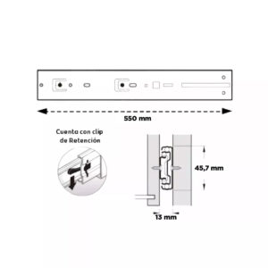 Correderas Telescopicas 55cm Cierre Suave Reforz 45kg Zincado Hafele (1)